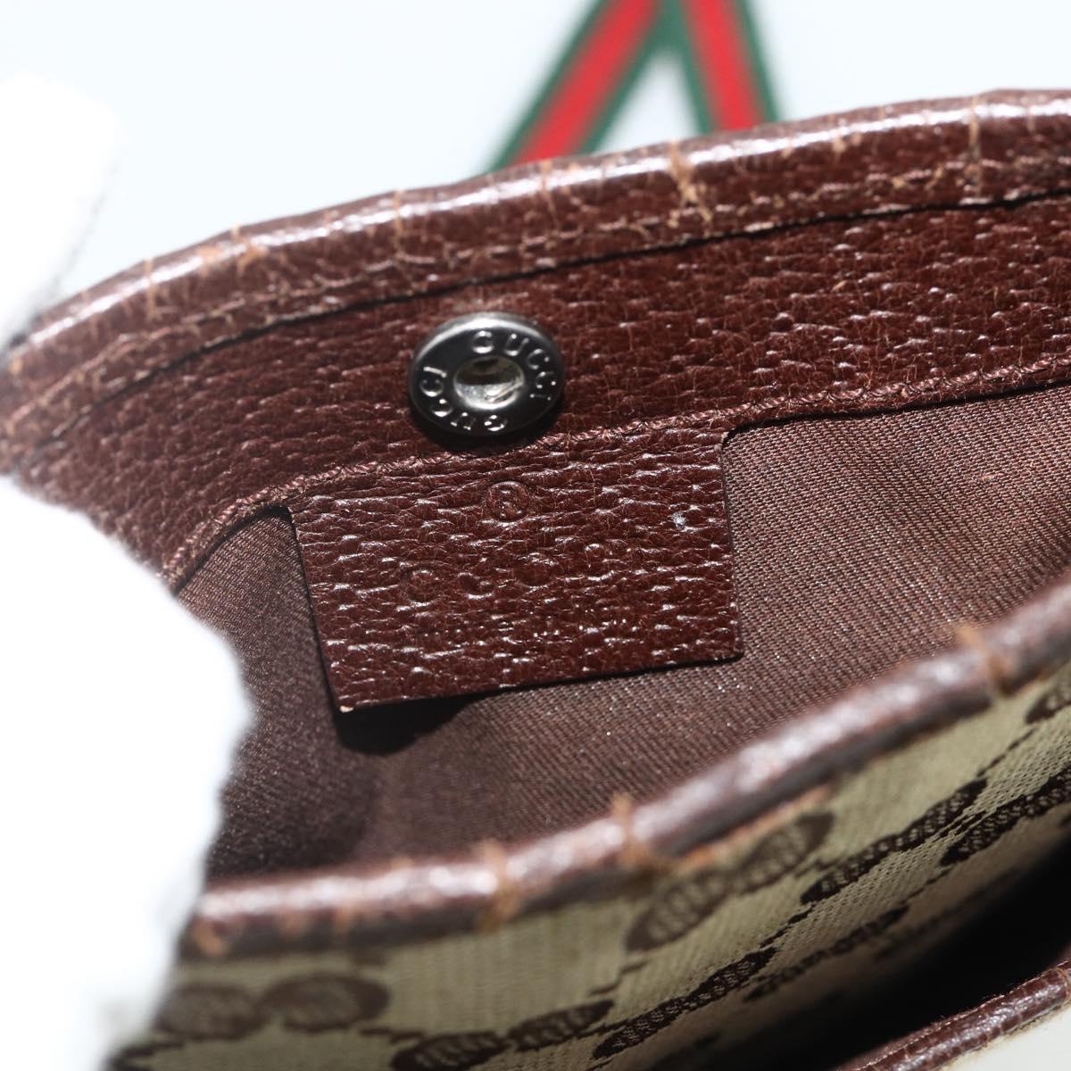 GUCCI GG Canvas Web Sherry Line Shoulder Bag Beige Red Green 141863 Auth ka4335