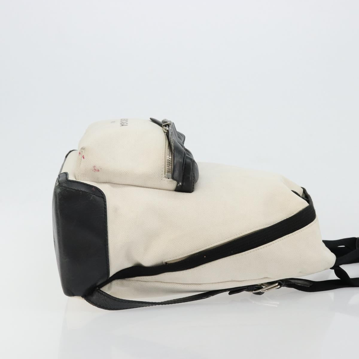 BALENCIAGA Backpack Canvas Black Silver white 409010 Auth ka4340