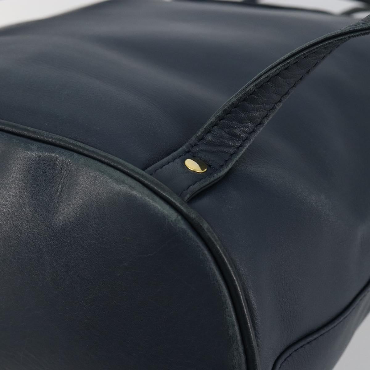 Christian Dior Backpack Leather Gold Blue Auth ka4344