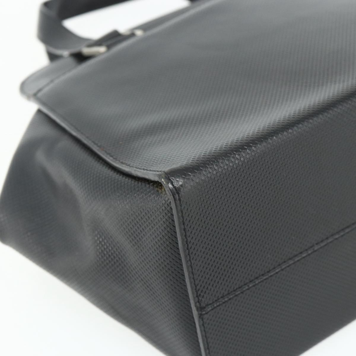 BOTTEGA VENETA Hand Bag Leather Black Silver Auth ka4346