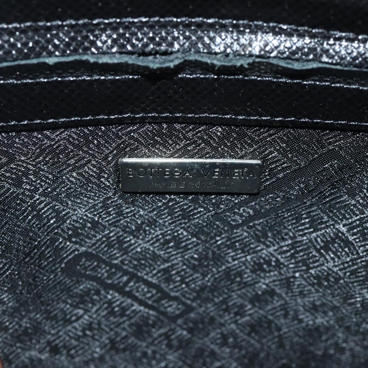 BOTTEGA VENETA Hand Bag Leather Black Silver Auth ka4346