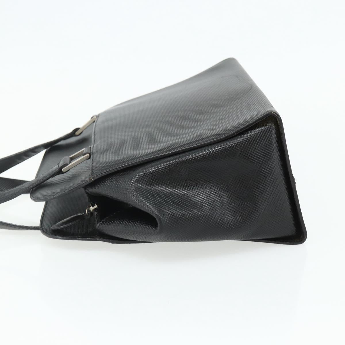 BOTTEGA VENETA Hand Bag Leather Black Silver Auth ka4346