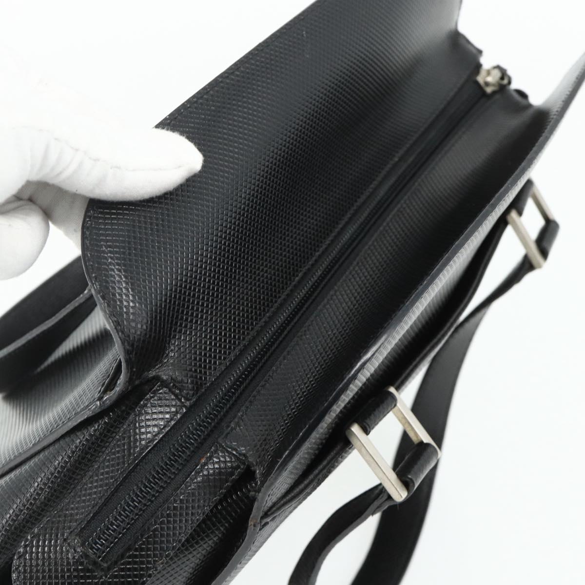 BOTTEGA VENETA Hand Bag Leather Black Silver Auth ka4346