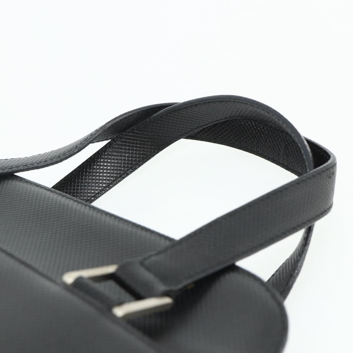 BOTTEGA VENETA Hand Bag Leather Black Silver Auth ka4346