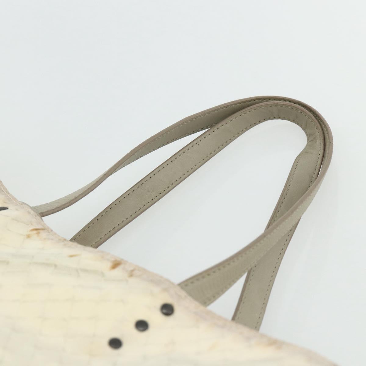 BOTTEGA VENETA Intretti Tote Bag Nylon Beige Auth ka4351