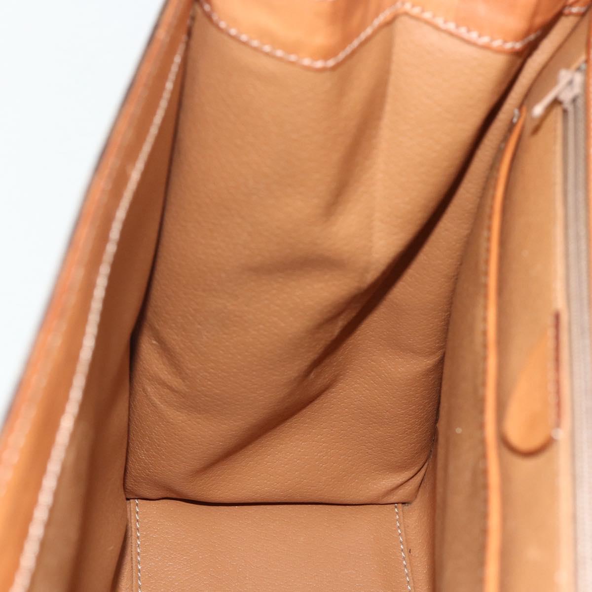 CELINE Macadam Canvas Hand Bag PVC Leather Brown Gold Auth ka4354