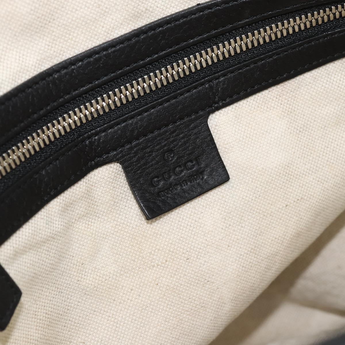 GUCCI Interlocking Shoulder Bag Leather Black Silver 337084 Auth ka4361A