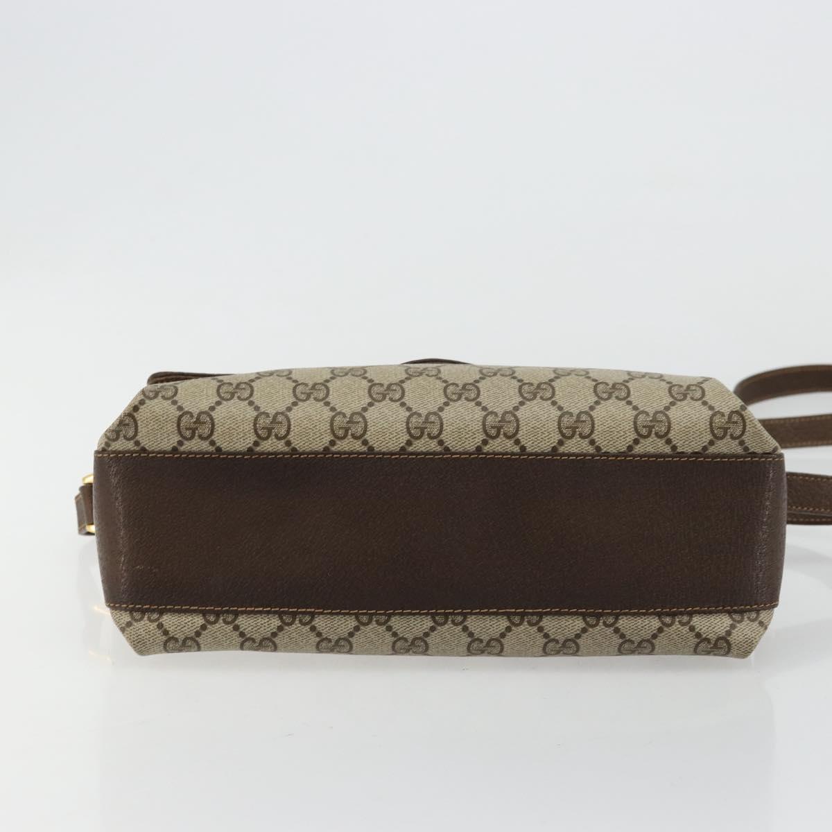 GUCCI GG Supreme Web Sherry Line Bag PVC Beige Gold 904 02 084 Auth ka4366