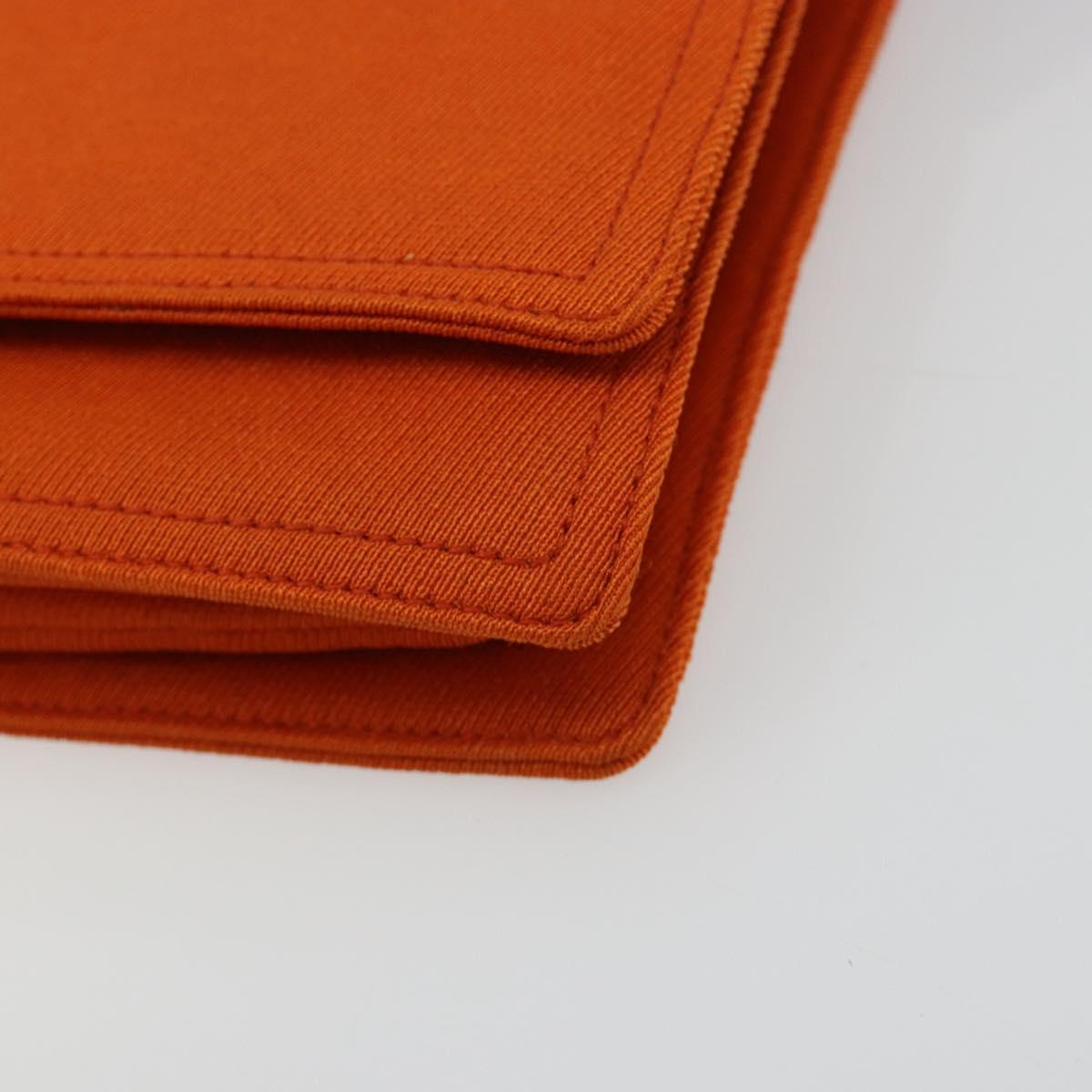 PRADA Shoulder Bag Cotton Orange Silver Auth ka4368A