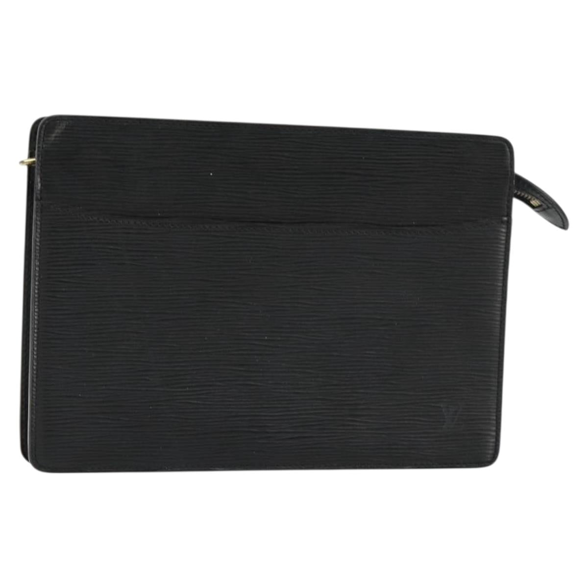 LOUIS VUITTON Epi Pochette Homme Clutch Bag Black M52522 LV Auth ka4369