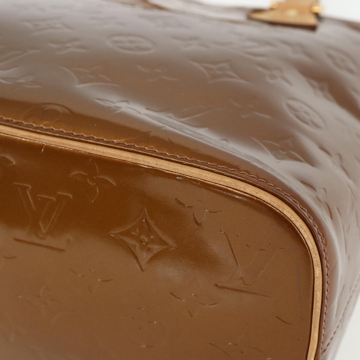 LOUIS VUITTON Monogram Vernis Houston Hand Bag Bronze M91122 LV Auth ka437