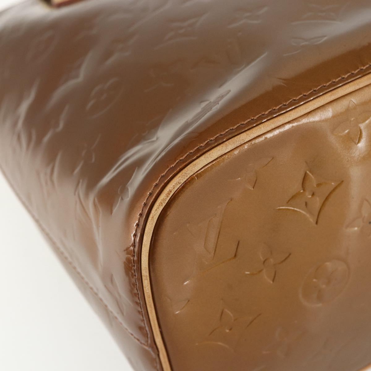 LOUIS VUITTON Monogram Vernis Houston Hand Bag Bronze M91122 LV Auth ka437