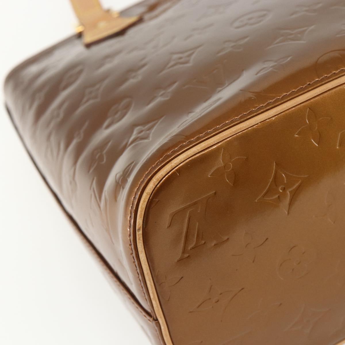 LOUIS VUITTON Monogram Vernis Houston Hand Bag Bronze M91122 LV Auth ka437