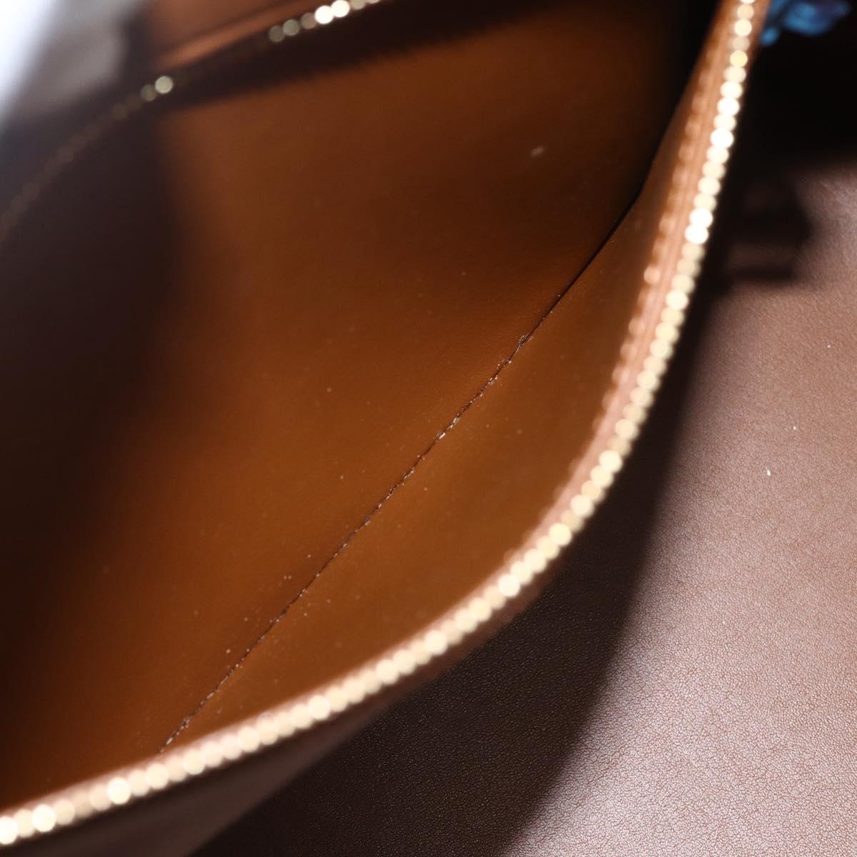 LOUIS VUITTON Monogram Vernis Houston Hand Bag Bronze M91122 LV Auth ka437