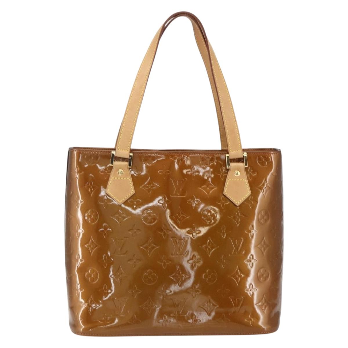 LOUIS VUITTON Monogram Vernis Houston Hand Bag Bronze M91122 LV Auth ka437