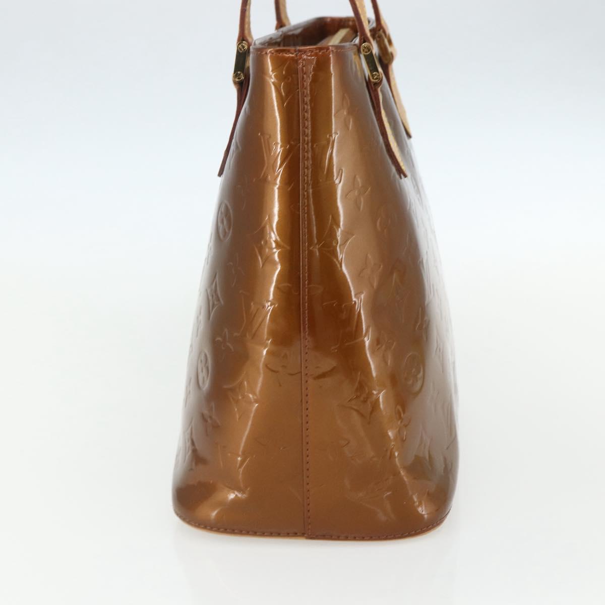 LOUIS VUITTON Monogram Vernis Houston Hand Bag Bronze M91122 LV Auth ka437