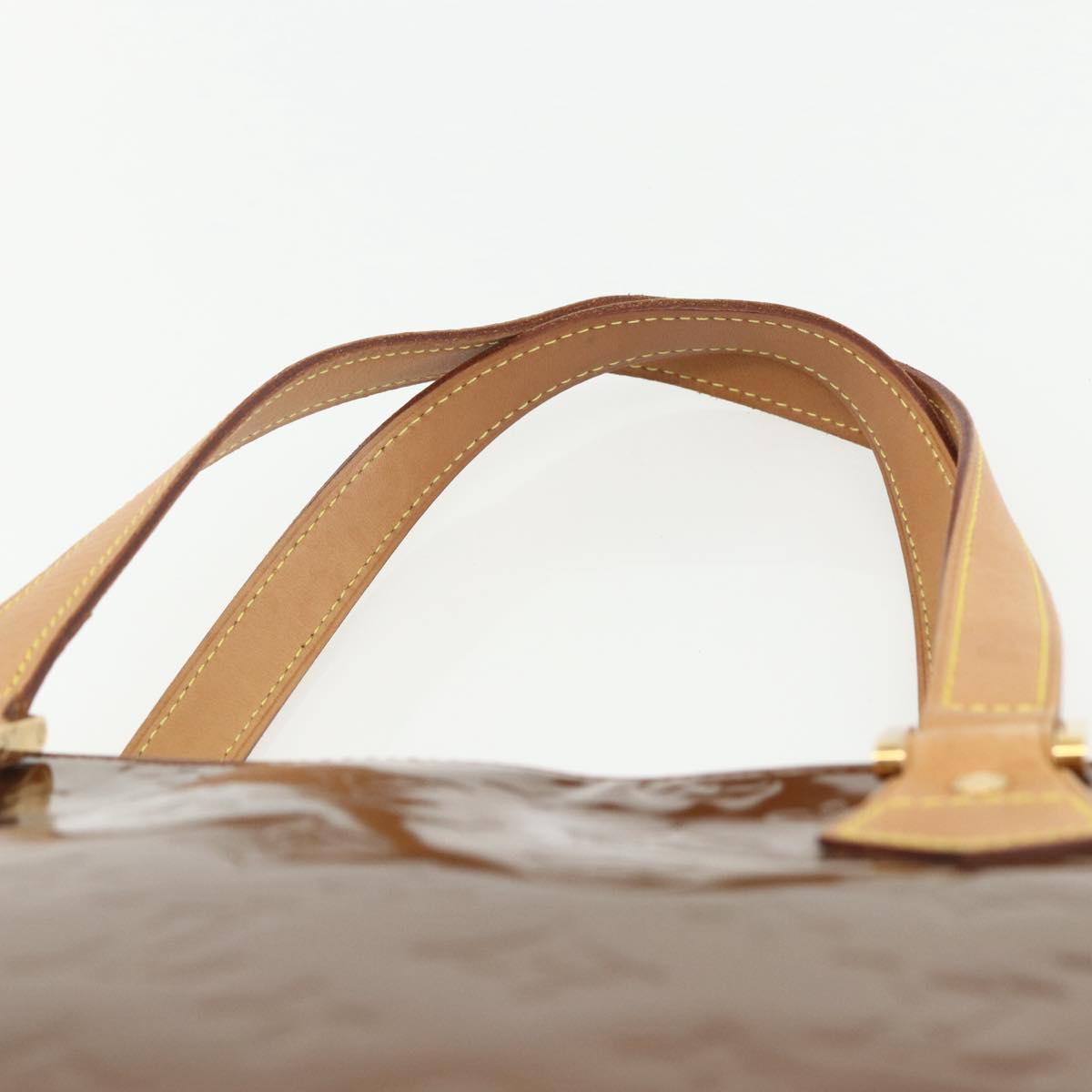 LOUIS VUITTON Monogram Vernis Houston Hand Bag Bronze M91122 LV Auth ka437