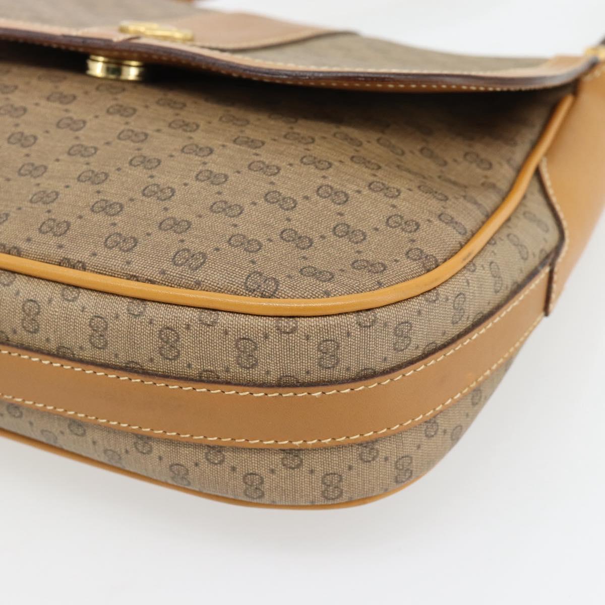 GUCCI Micro GG Supreme Shoulder Bag PVC Beige Gold 001 41 4425 Auth ka4370