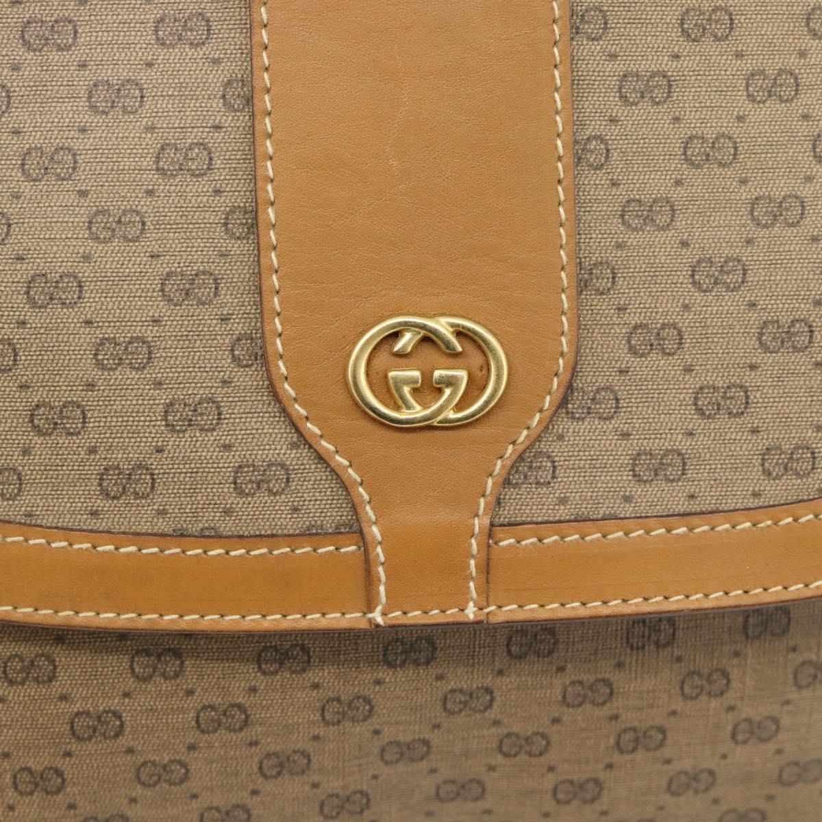 GUCCI Micro GG Supreme Shoulder Bag PVC Beige Gold 001 41 4425 Auth ka4370