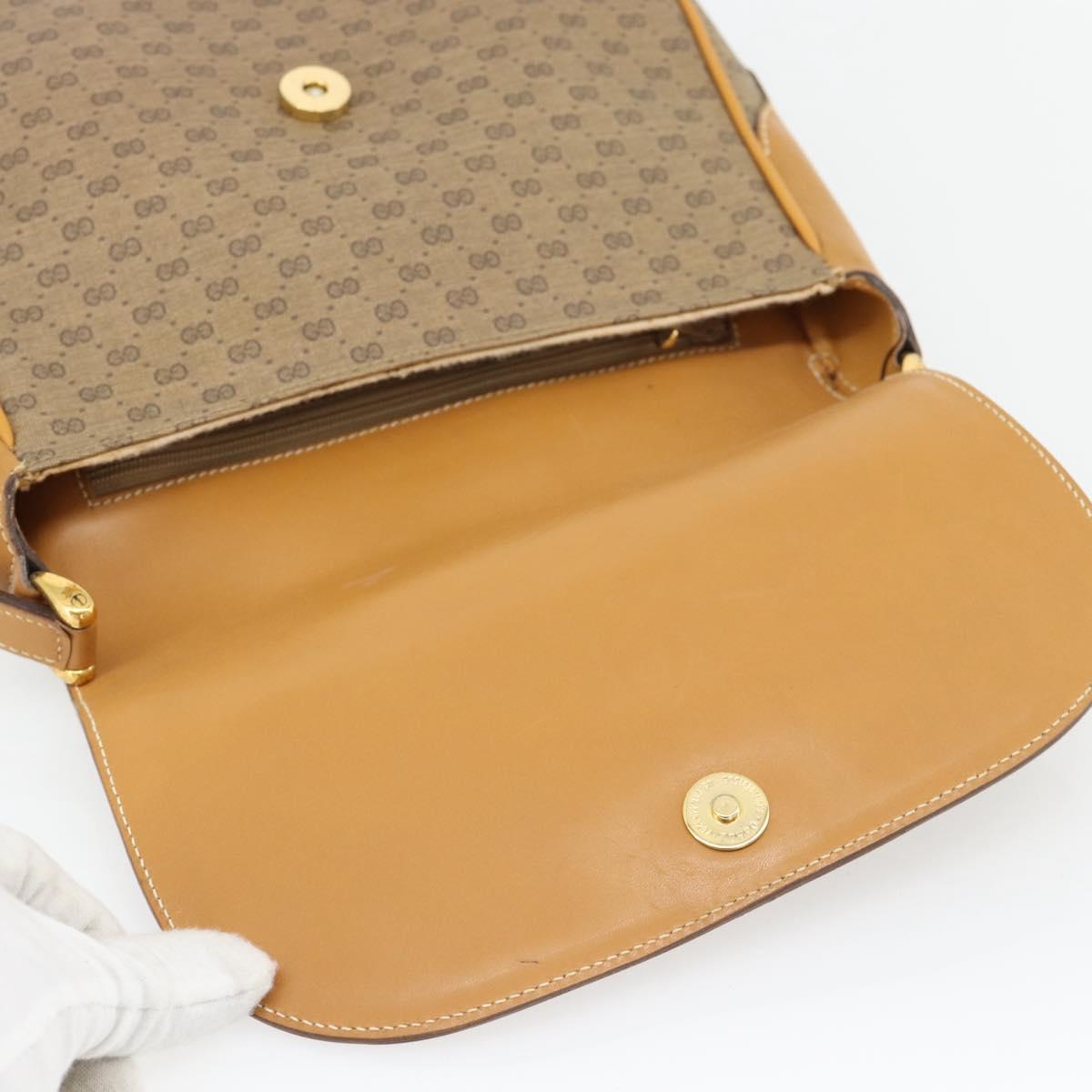 GUCCI Micro GG Supreme Shoulder Bag PVC Beige Gold 001 41 4425 Auth ka4370