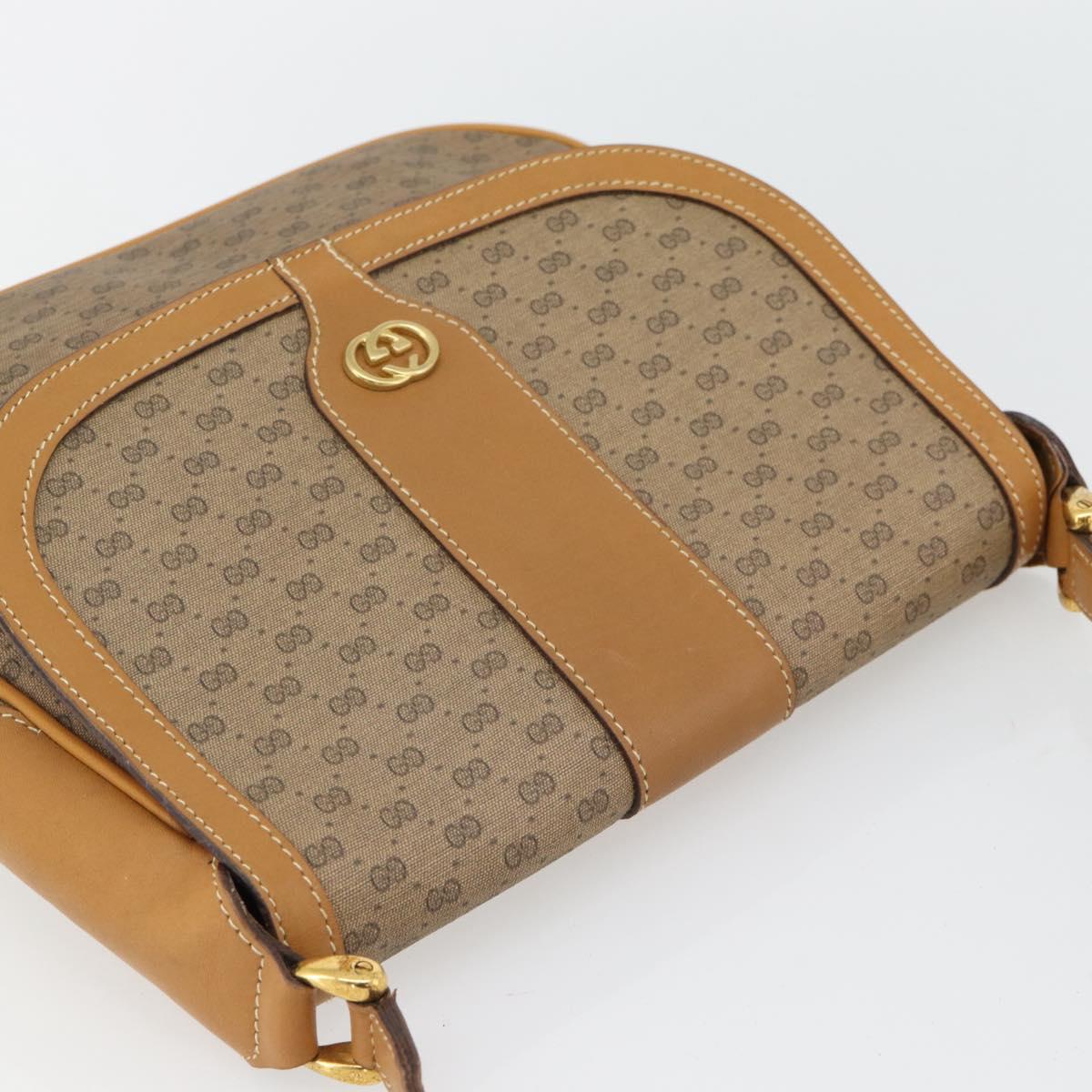 GUCCI Micro GG Supreme Shoulder Bag PVC Beige Gold 001 41 4425 Auth ka4370