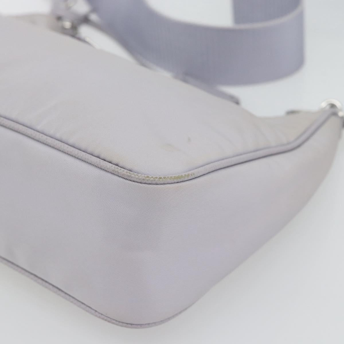 PRADA Re-Edition Shoulder Bag Nylon Purple Silver Auth ka4372A