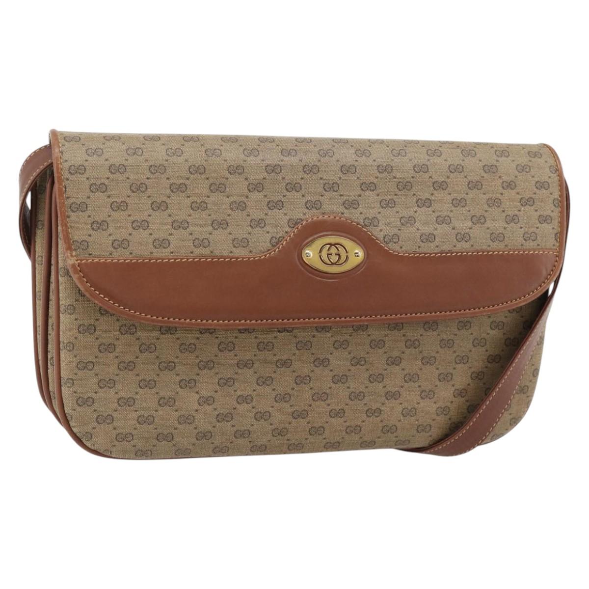 GUCCI Micro GG Supreme Shoulder Bag PVC Beige Gold 004 106 0024 Auth ka4373