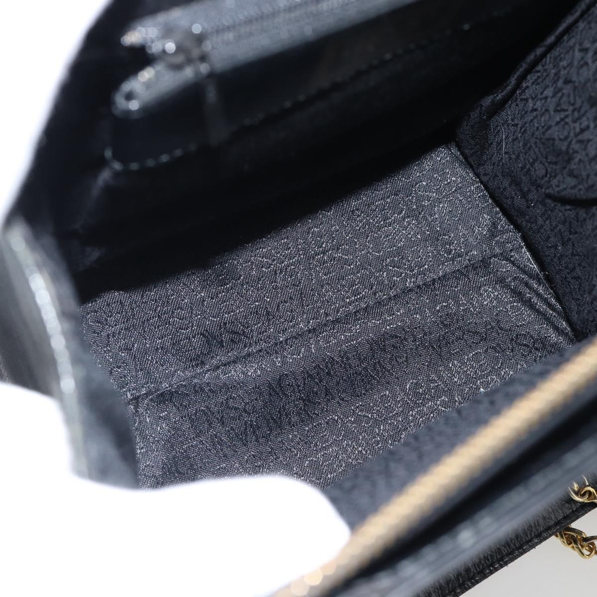 Gianni Versace Shoulder Bag Leather Black Gold Auth ka4376A