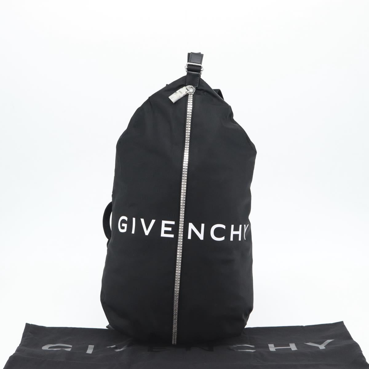 GIVENCHY G Zip Backpack Nylon Black Silver Auth ka4379M