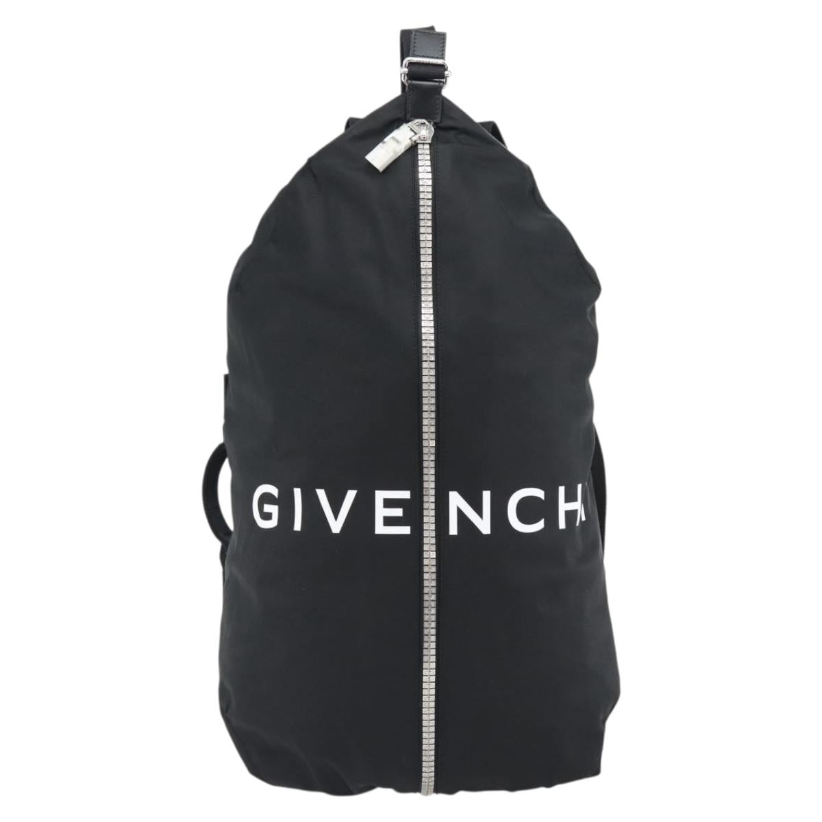 GIVENCHY G Zip Backpack Nylon Black Silver Auth ka4379M