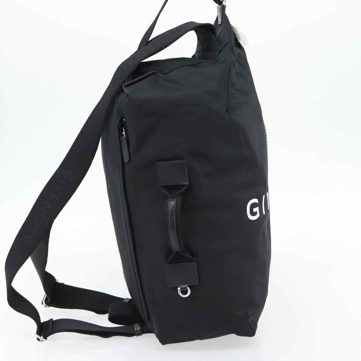 GIVENCHY G Zip Backpack Nylon Black Silver Auth ka4379M