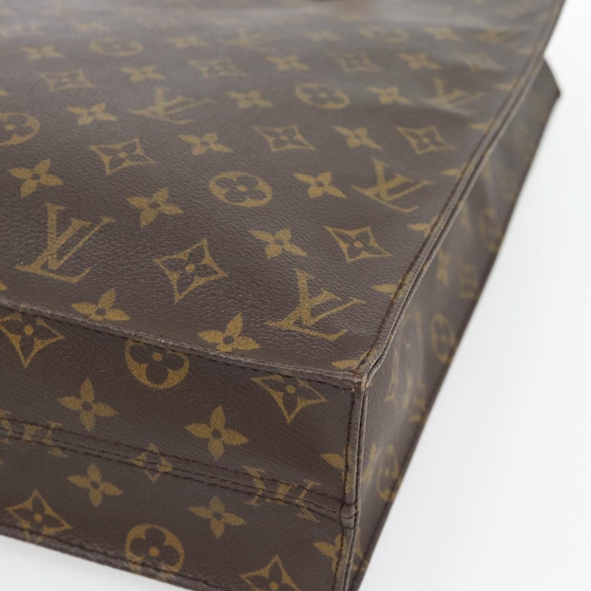 LOUIS VUITTON Monogram Sac Plat Hand Bag M51140 LV Auth ka4380