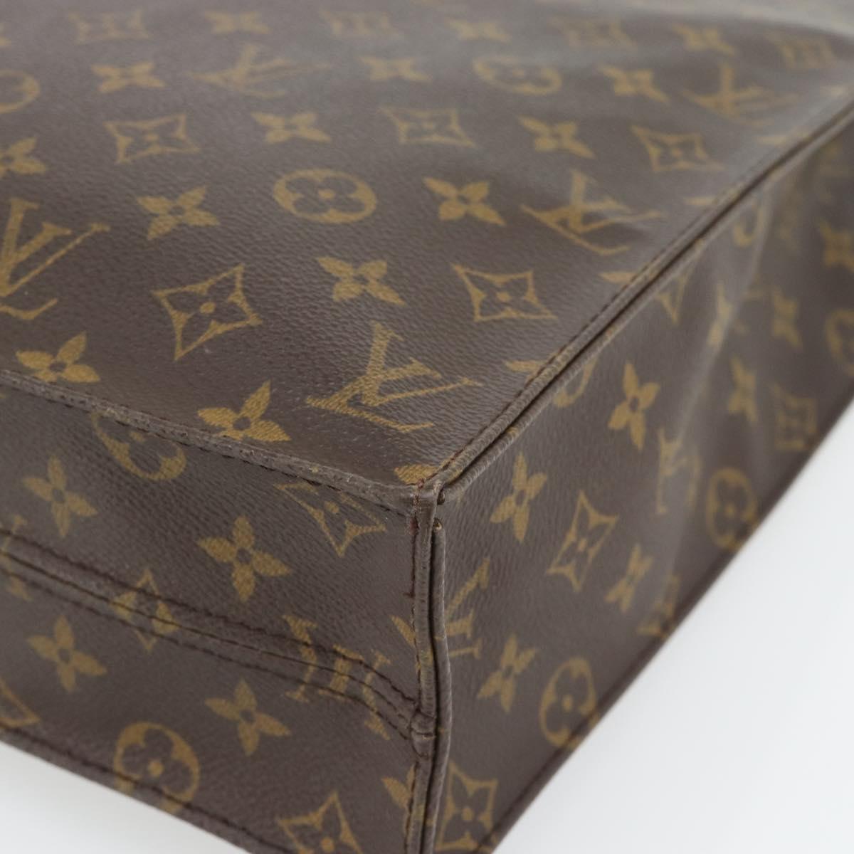 LOUIS VUITTON Monogram Sac Plat Hand Bag M51140 LV Auth ka4380