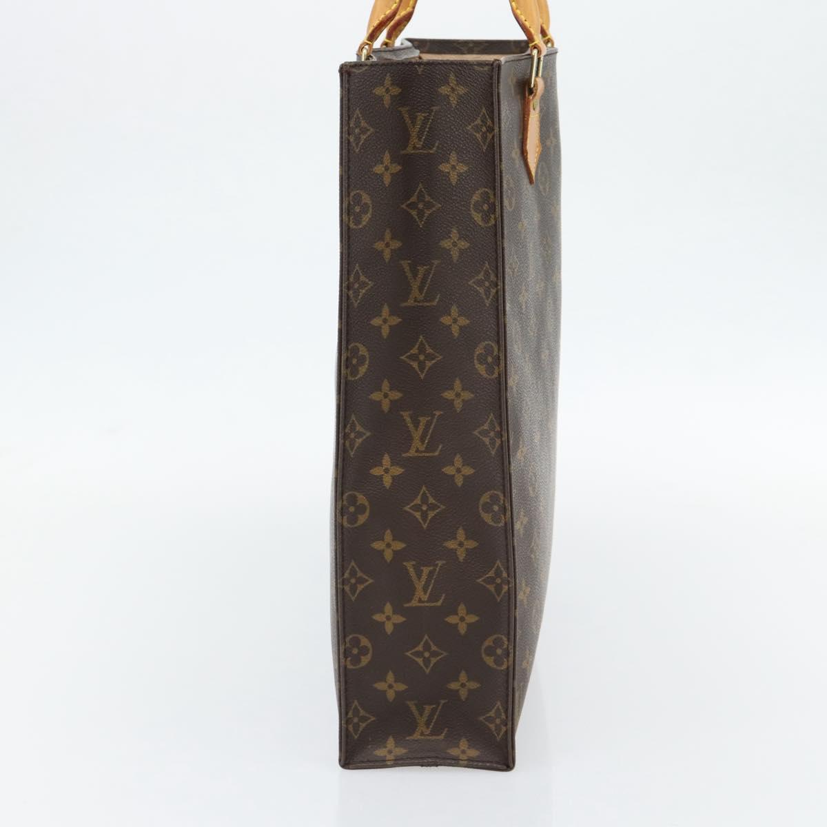 LOUIS VUITTON Monogram Sac Plat Hand Bag M51140 LV Auth ka4380