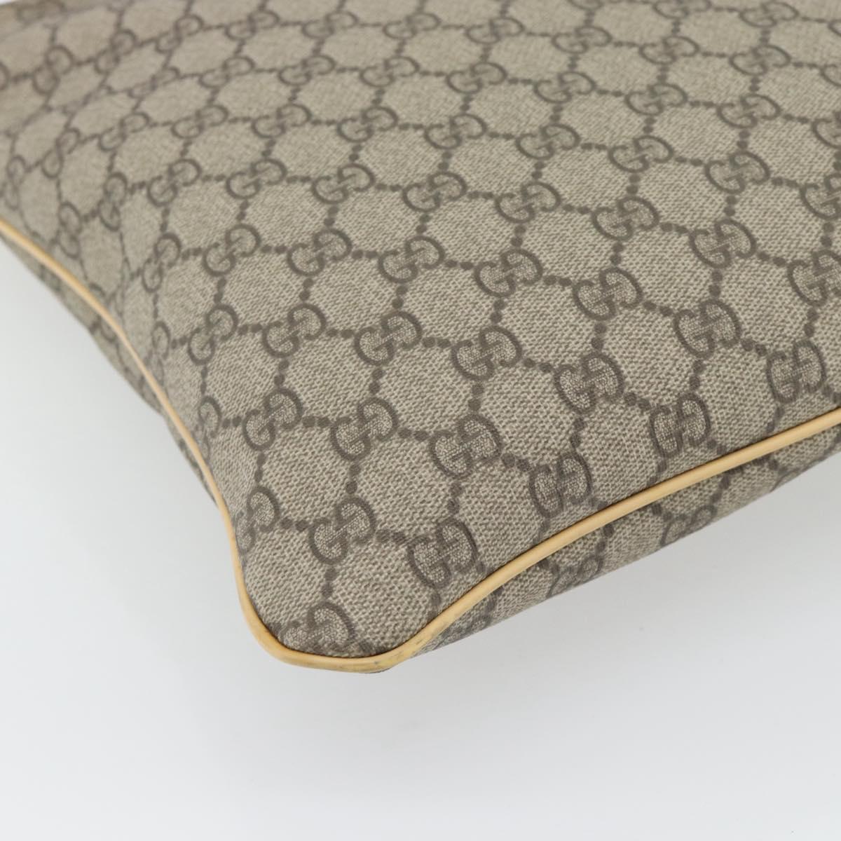 GUCCI GG Supreme Shoulder Bag PVC Beige Gold 201446 Auth ka4386A