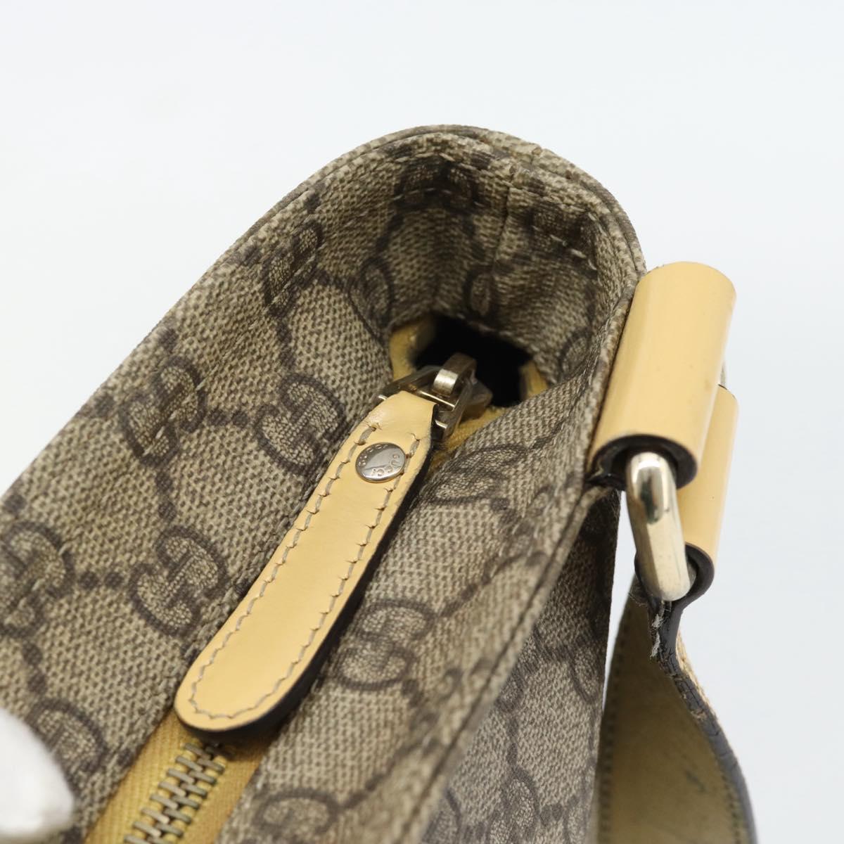 GUCCI GG Supreme Shoulder Bag PVC Beige Gold 201446 Auth ka4386A