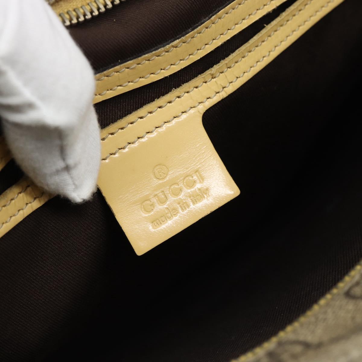 GUCCI GG Supreme Shoulder Bag PVC Beige Gold 201446 Auth ka4386A