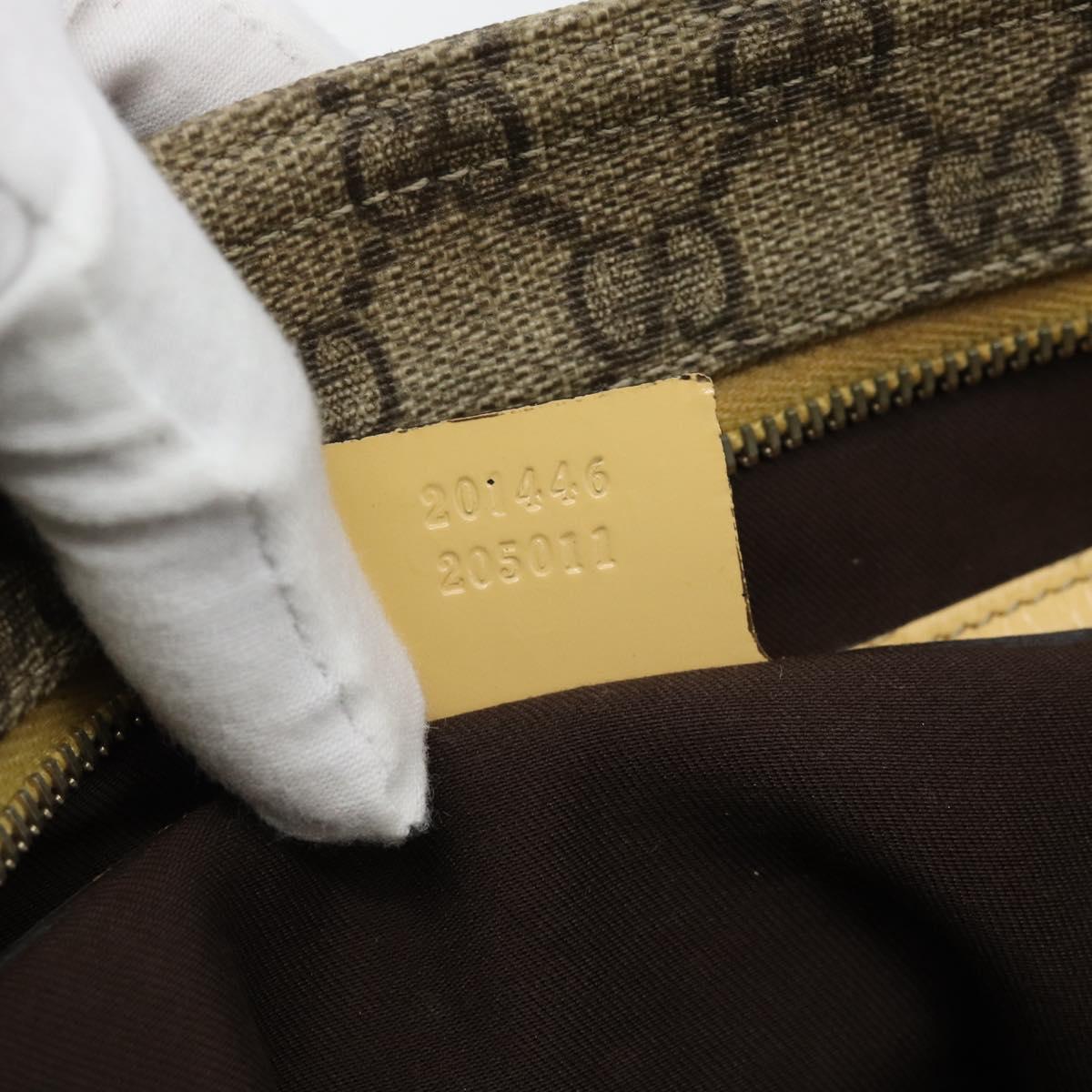 GUCCI GG Supreme Shoulder Bag PVC Beige Gold 201446 Auth ka4386A