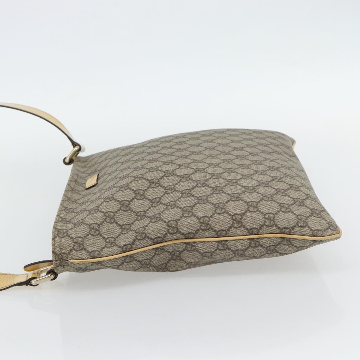GUCCI GG Supreme Shoulder Bag PVC Beige Gold 201446 Auth ka4386A