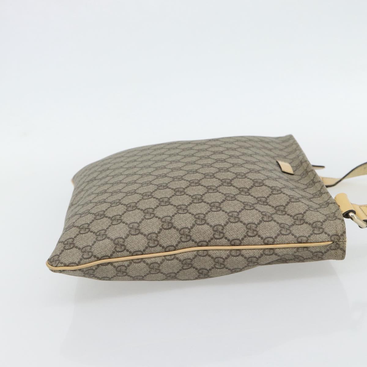 GUCCI GG Supreme Shoulder Bag PVC Beige Gold 201446 Auth ka4386A