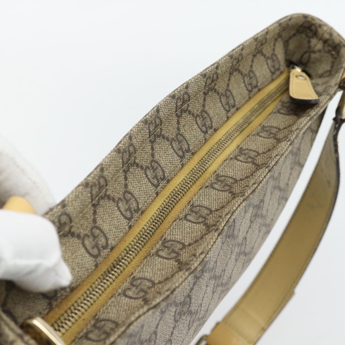 GUCCI GG Supreme Shoulder Bag PVC Beige Gold 201446 Auth ka4386A