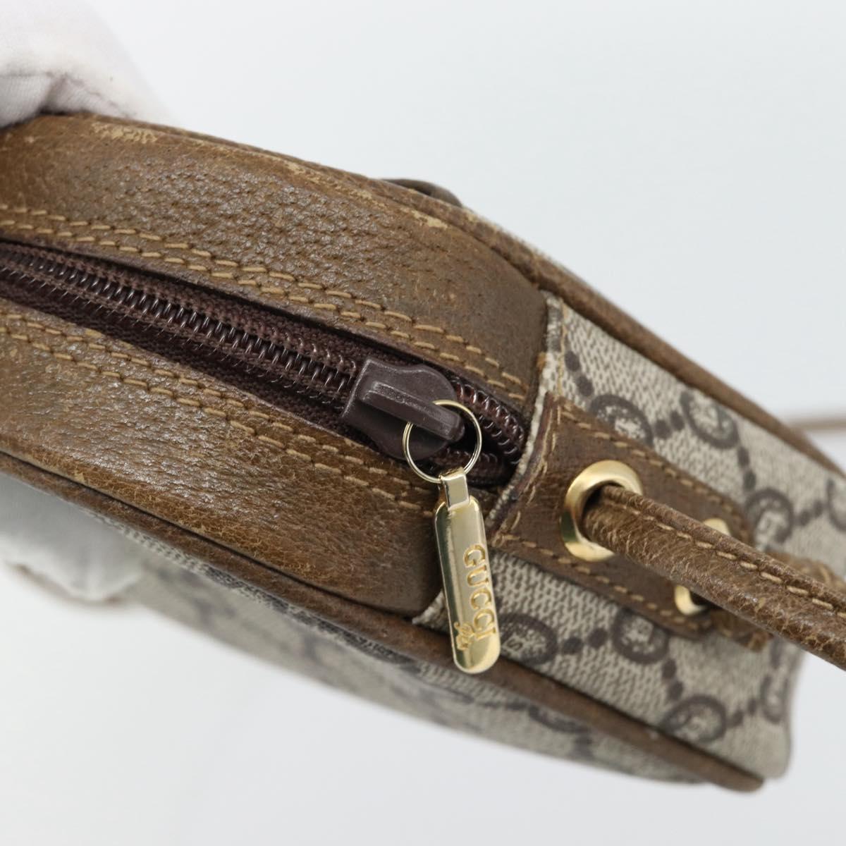 GUCCI GG Plus Supreme Shoulder Bag PVC Beige Gold Auth ka4394