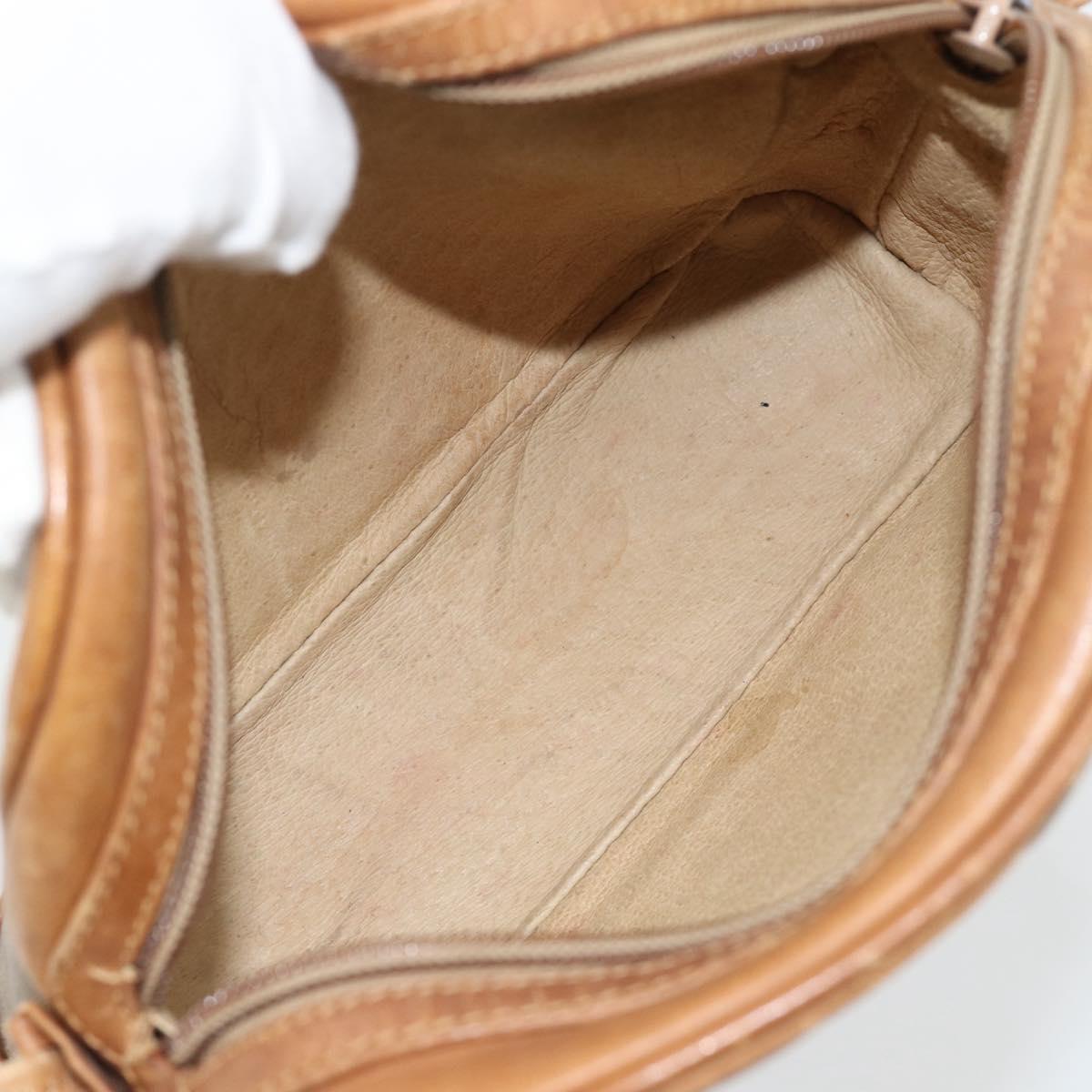 GUCCI Micro GG Supreme Shoulder Bag PVC Beige Gold Auth ka4395