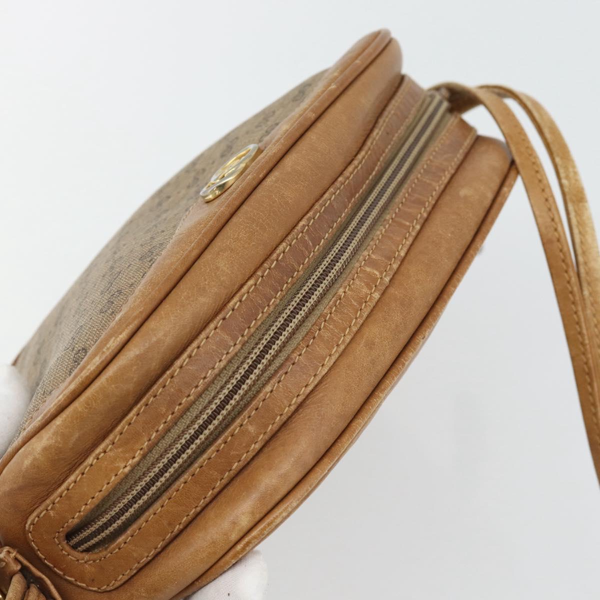 GUCCI Micro GG Supreme Shoulder Bag PVC Beige Gold Auth ka4395