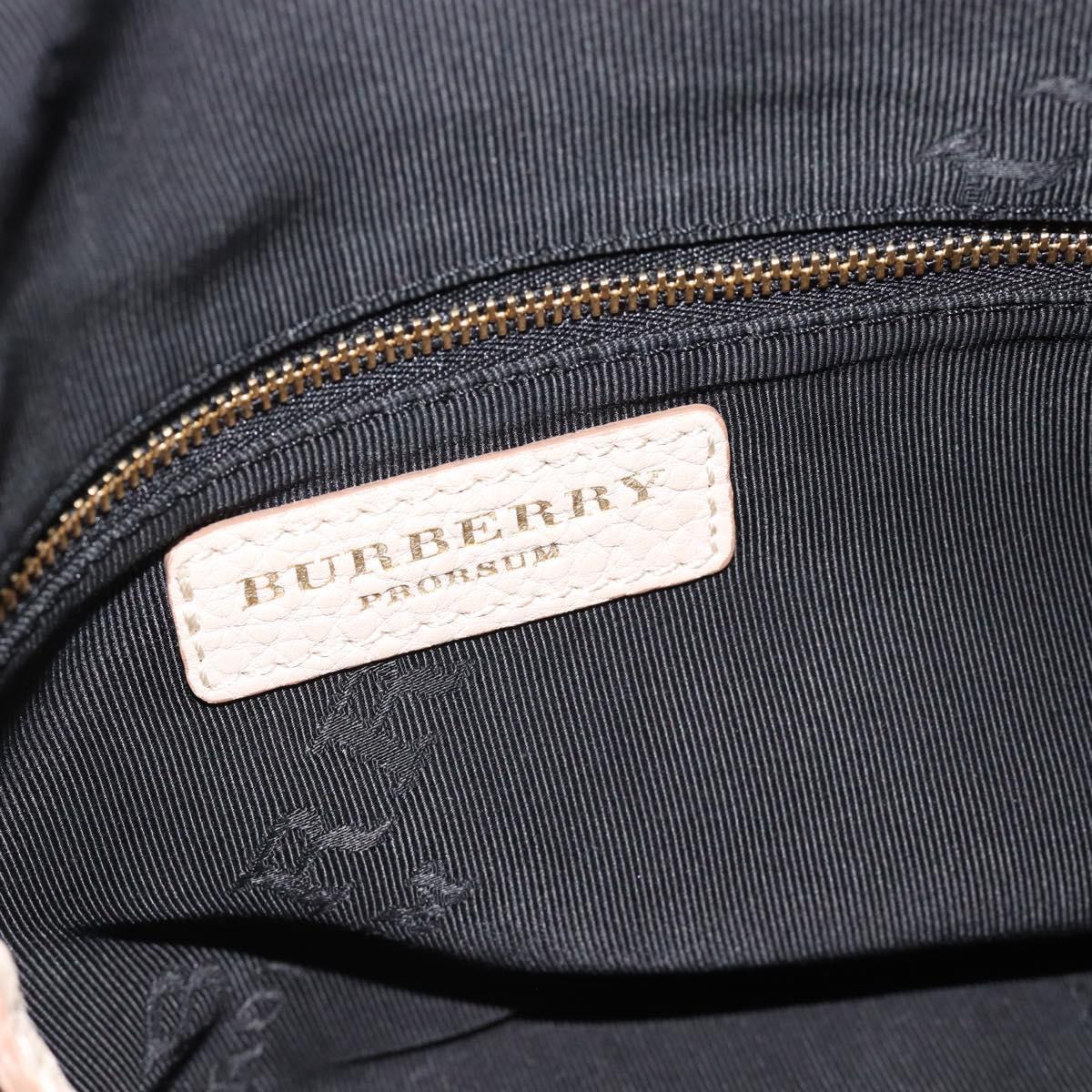 BURBERRY Shoulder Bag Leather Beige Gold Auth ka4396A