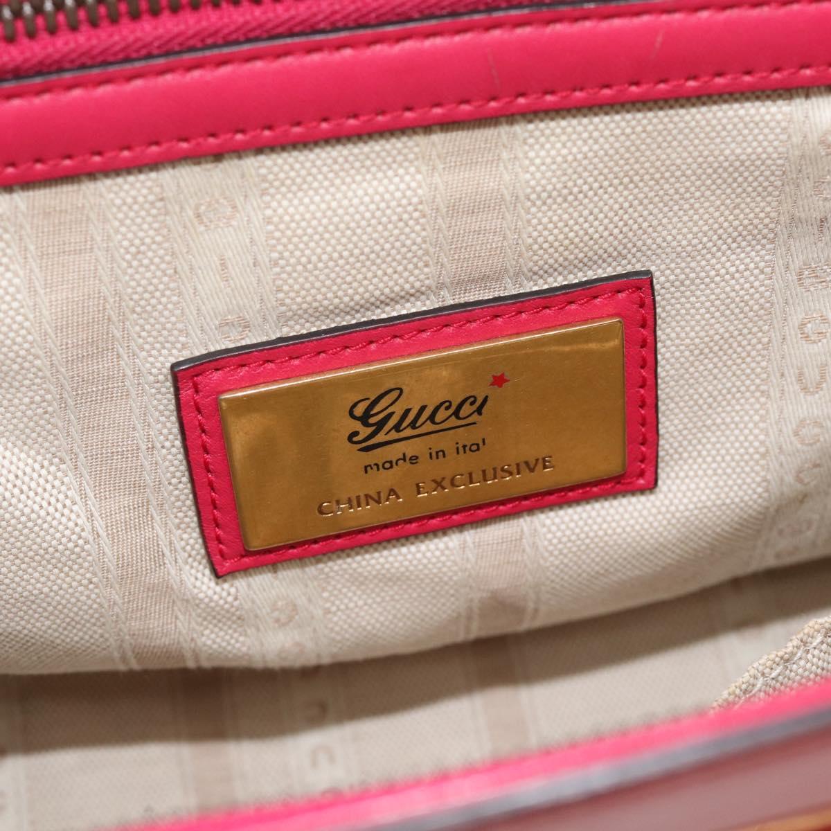GUCCI Horsebit Hand Bag Patent leather 2way Pink Gold 371925 Auth ka4397A