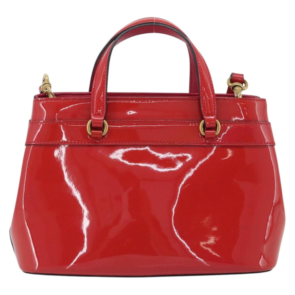 GUCCI Horsebit Hand Bag Patent leather 2way Pink Gold 371925 Auth ka4397A