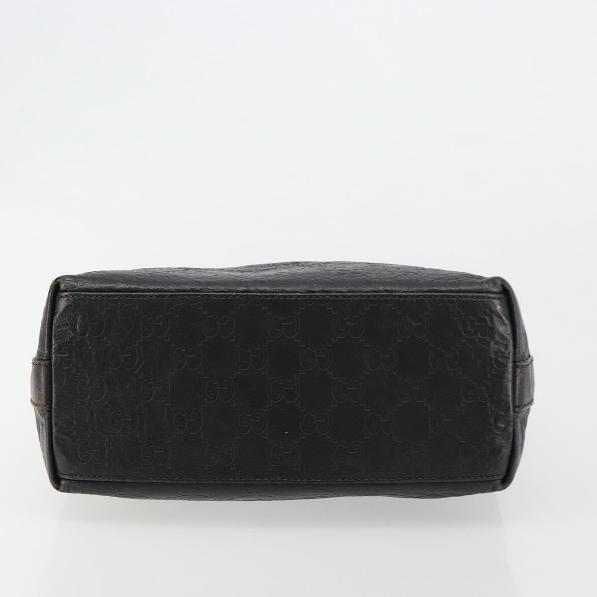 GUCCI GG Canvas Guccissima Shoulder Bag Leather Black Silver 257282 Auth ka4401