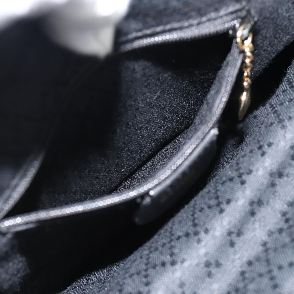 GUCCI Bamboo Backpack Leather Black Gold 003 2034 0030 Auth ka4402