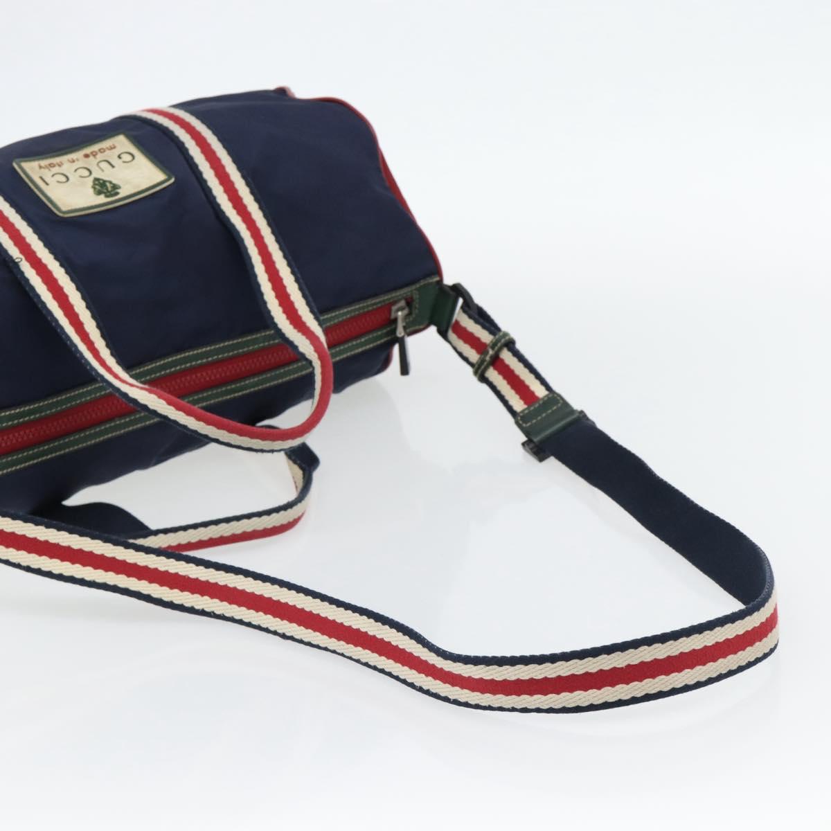 GUCCI Hand Bag Nylon 2way Navy Red 189657 Auth ka4408